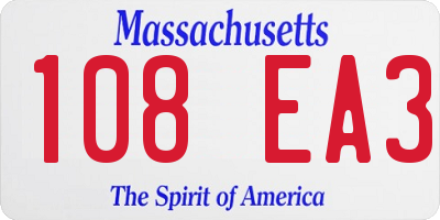 MA license plate 108EA3