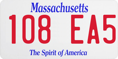 MA license plate 108EA5