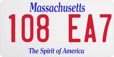 MA license plate 108EA7