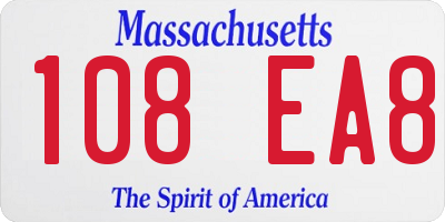 MA license plate 108EA8