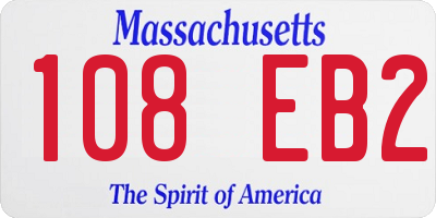 MA license plate 108EB2
