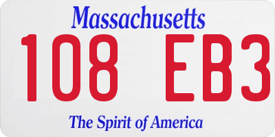 MA license plate 108EB3