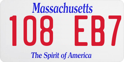 MA license plate 108EB7