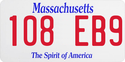 MA license plate 108EB9