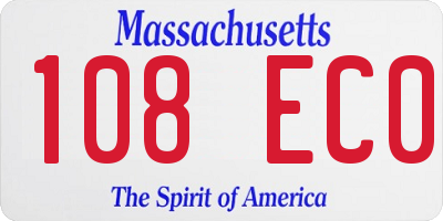 MA license plate 108EC0