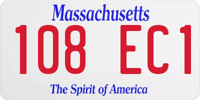 MA license plate 108EC1