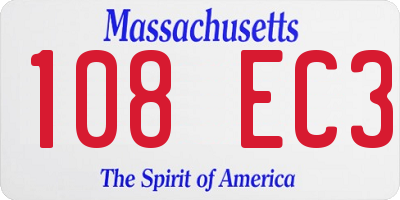 MA license plate 108EC3