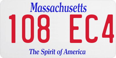 MA license plate 108EC4