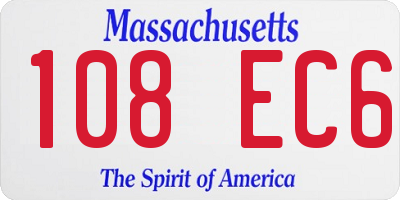 MA license plate 108EC6