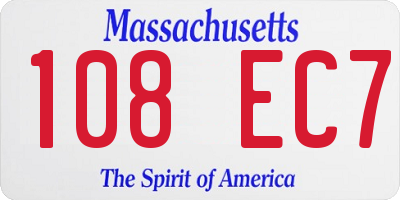 MA license plate 108EC7
