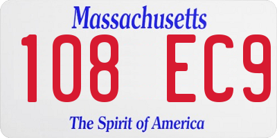 MA license plate 108EC9