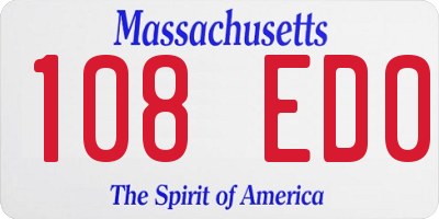 MA license plate 108ED0