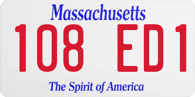 MA license plate 108ED1