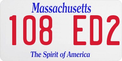 MA license plate 108ED2