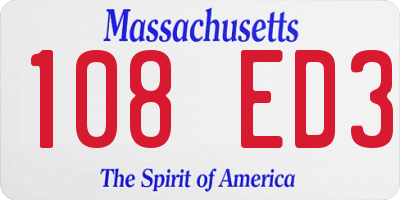 MA license plate 108ED3