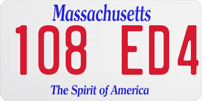 MA license plate 108ED4