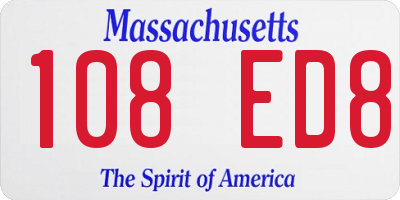 MA license plate 108ED8