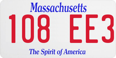 MA license plate 108EE3