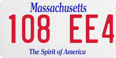 MA license plate 108EE4