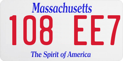 MA license plate 108EE7