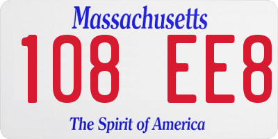 MA license plate 108EE8