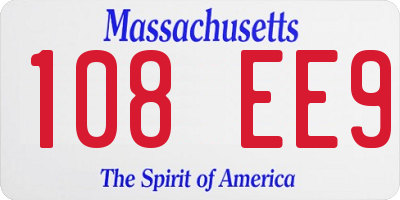 MA license plate 108EE9