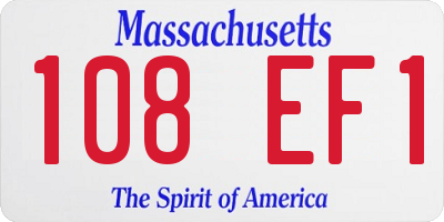 MA license plate 108EF1