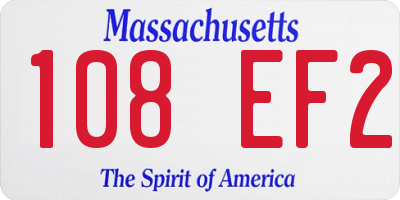 MA license plate 108EF2