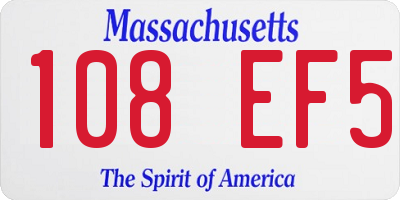 MA license plate 108EF5