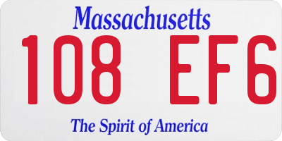 MA license plate 108EF6