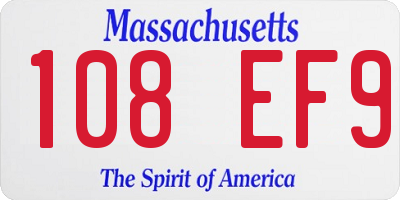 MA license plate 108EF9