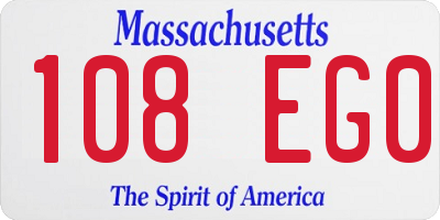 MA license plate 108EG0