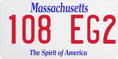 MA license plate 108EG2
