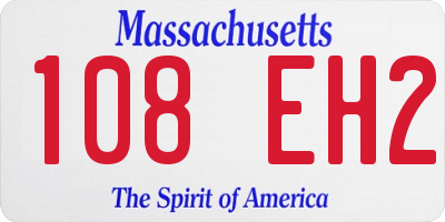 MA license plate 108EH2