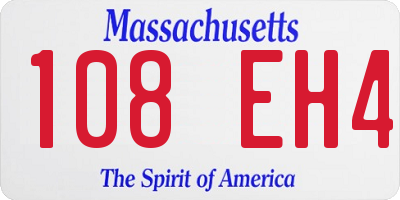 MA license plate 108EH4