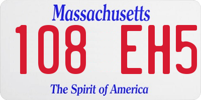 MA license plate 108EH5