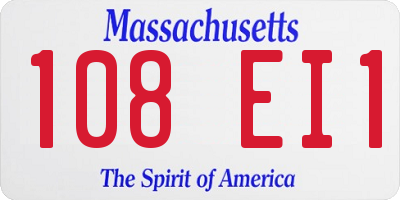MA license plate 108EI1