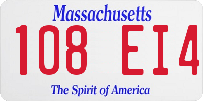 MA license plate 108EI4