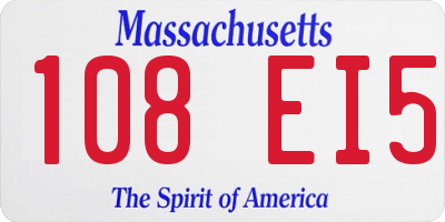 MA license plate 108EI5