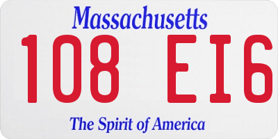 MA license plate 108EI6