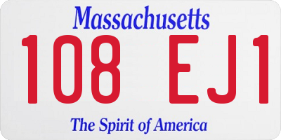 MA license plate 108EJ1