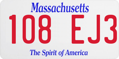 MA license plate 108EJ3