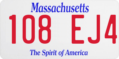 MA license plate 108EJ4