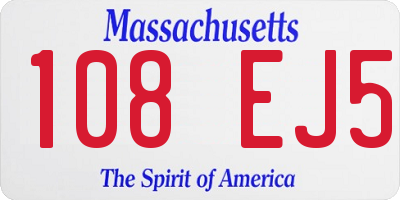 MA license plate 108EJ5