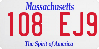 MA license plate 108EJ9