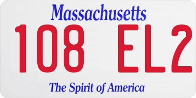 MA license plate 108EL2
