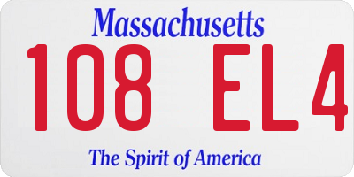 MA license plate 108EL4