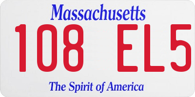 MA license plate 108EL5