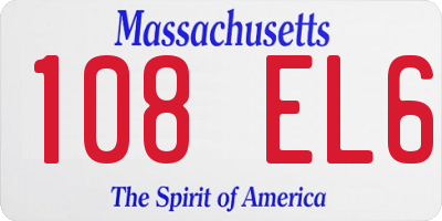 MA license plate 108EL6