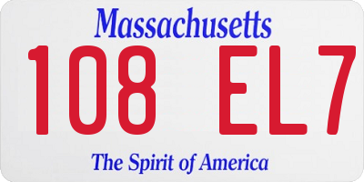 MA license plate 108EL7
